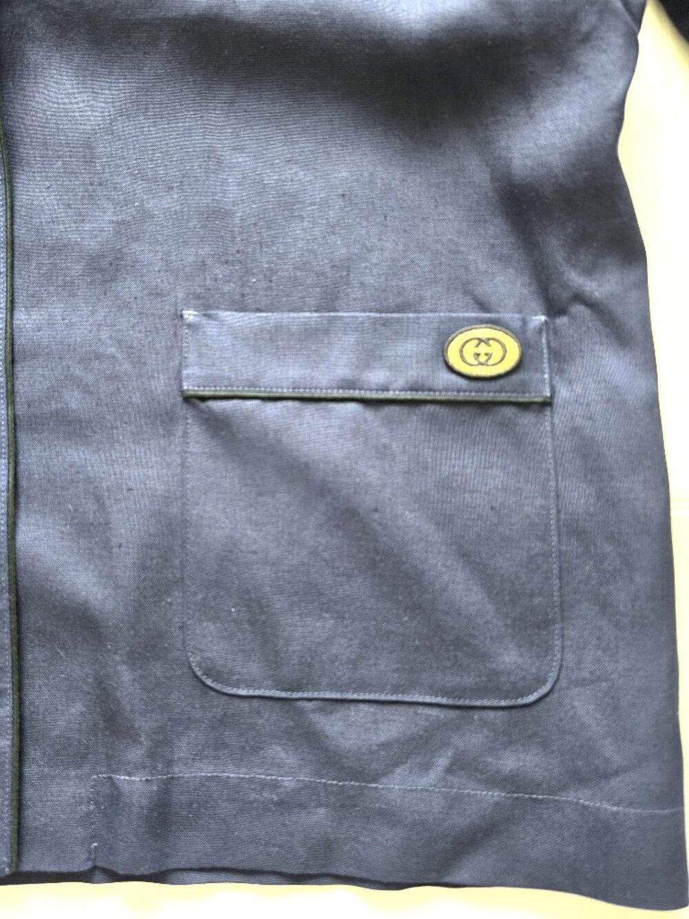 EUC - Gucci Women's Navy Blazer Jacket Size 50 IT / US XL 16 Viscose Linen - Picture 7 of 12